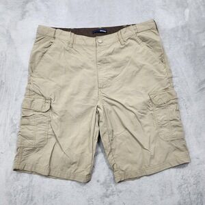 Vintage Basic Editions Shorts Mens 36 Beige Nylon Cargo Lined Outdoor Casual